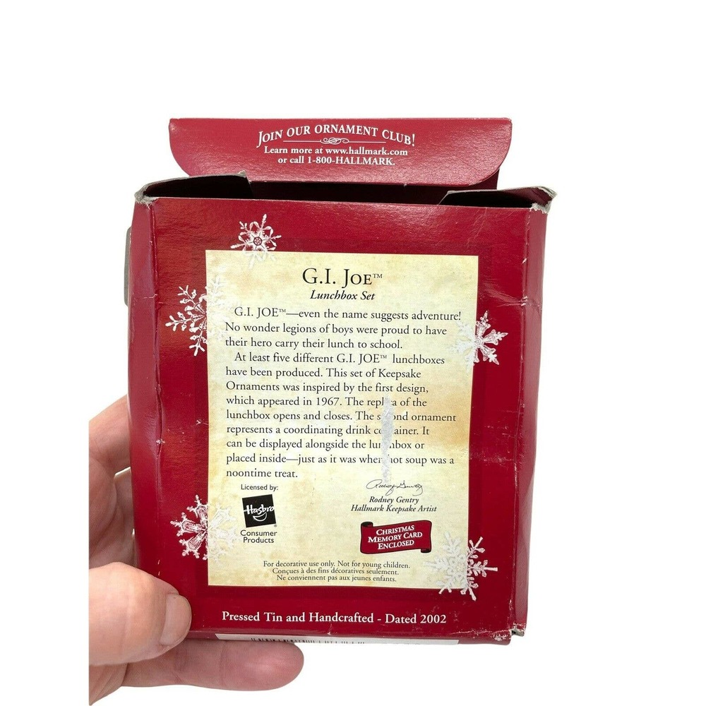 2002 Hallmark Keepsake Ornament "G.I JOE" Lunchbox Set Pressed Tin New in Box - Picture 7 of 8